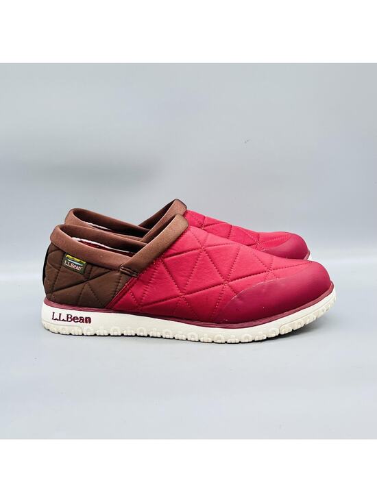 LL Bean Shoes Mens 11 Red Brown Quilted Clog Slip On House Slippers Comfort main image 11